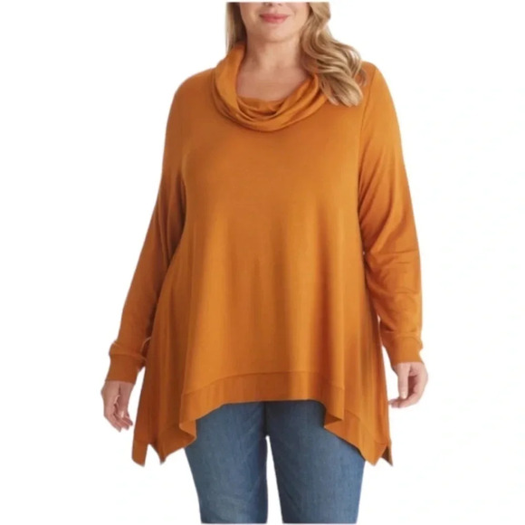 Adyson Parker Long Sleeve Cowl Neck Top in Autumn Copper XS - Picture 8 of 9